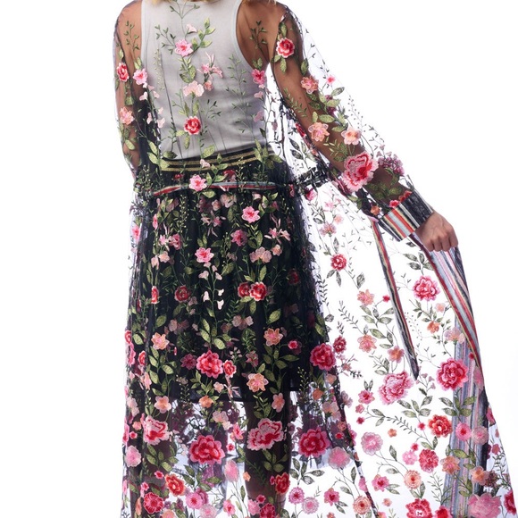 Aratta Multicolor Embroidered Sheer Duster - Picture 2 of 4